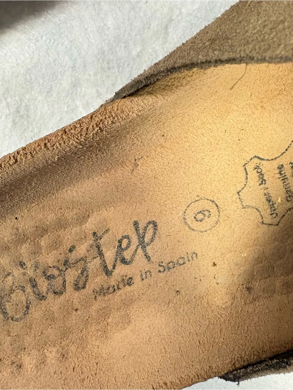 OliveStep Suede Slip-On Sandals in Camel